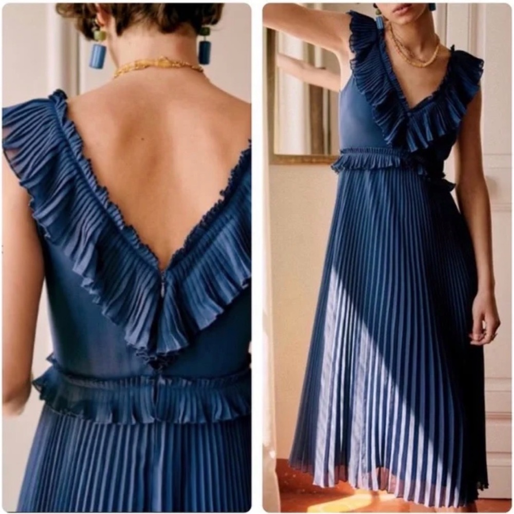 Sezane Rachelle Midi Ruffle Dress